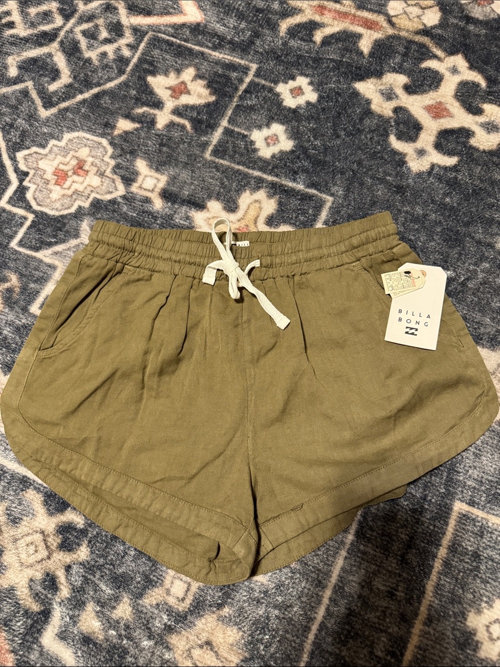 Billabong Olive Drawstring Women's Athletic Shorts